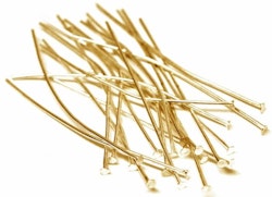 Guldfärgat rostfritt stål hattpinnar 5 cm, ca 50 st