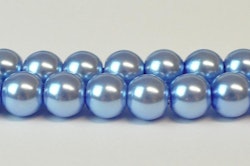 Vaxade glaspärlor 3 mm ljusblå, 1 sträng