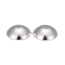 Silverfärgat rostfritt stål pärlhattar 6 mm, 10 st