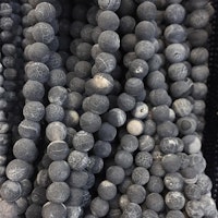 Frostad gråblå agat 6 mm, 10 strängar