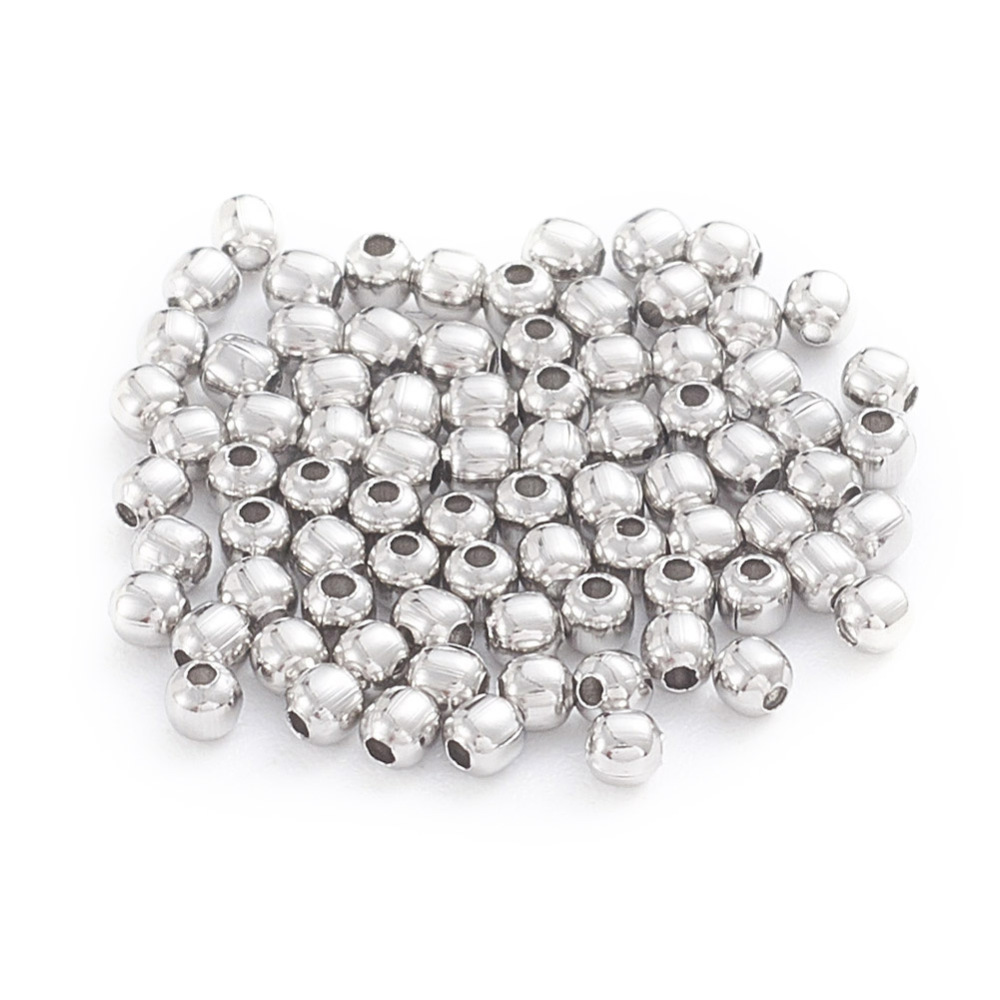 Rostfritt stål pärlor 3 mm, ca 450-500 st