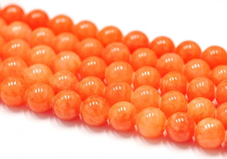 Jade 8 mm orange, 5 strängar