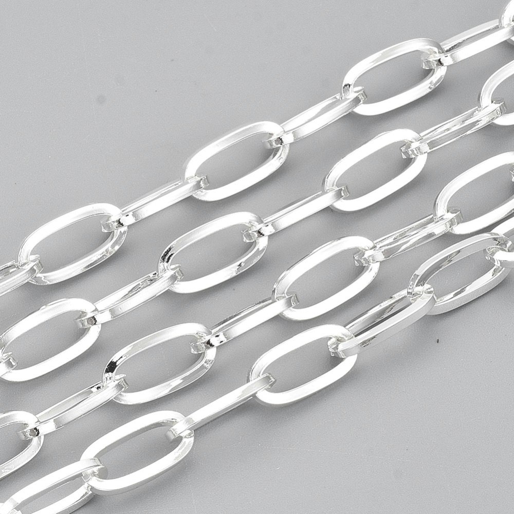 Silverfärgat rostfritt stål kedja 12 mm, 5 m