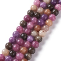 Jade 6 mm lila & brunmelerade, 1 sträng