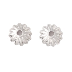 Kirurgiskt stål pärlhattar räfflade 6 mm, 50 st