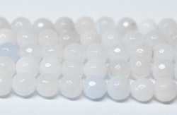 Facetterad agat 8 mm vit, 5 strängar