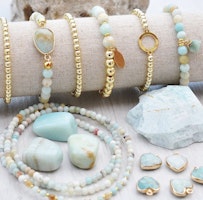 Amazonite 2 mm, 1 sträng 