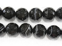 Facetterad madagaskar agat 4 mm, 1 sträng
