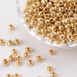 Seed beads 4 mm guld, ca 2500 st