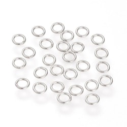 Rostfritt stål lödda ringar 6 mm, ca 100 st
