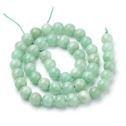 Jade 8 mm naturlig grön, 5 strängar