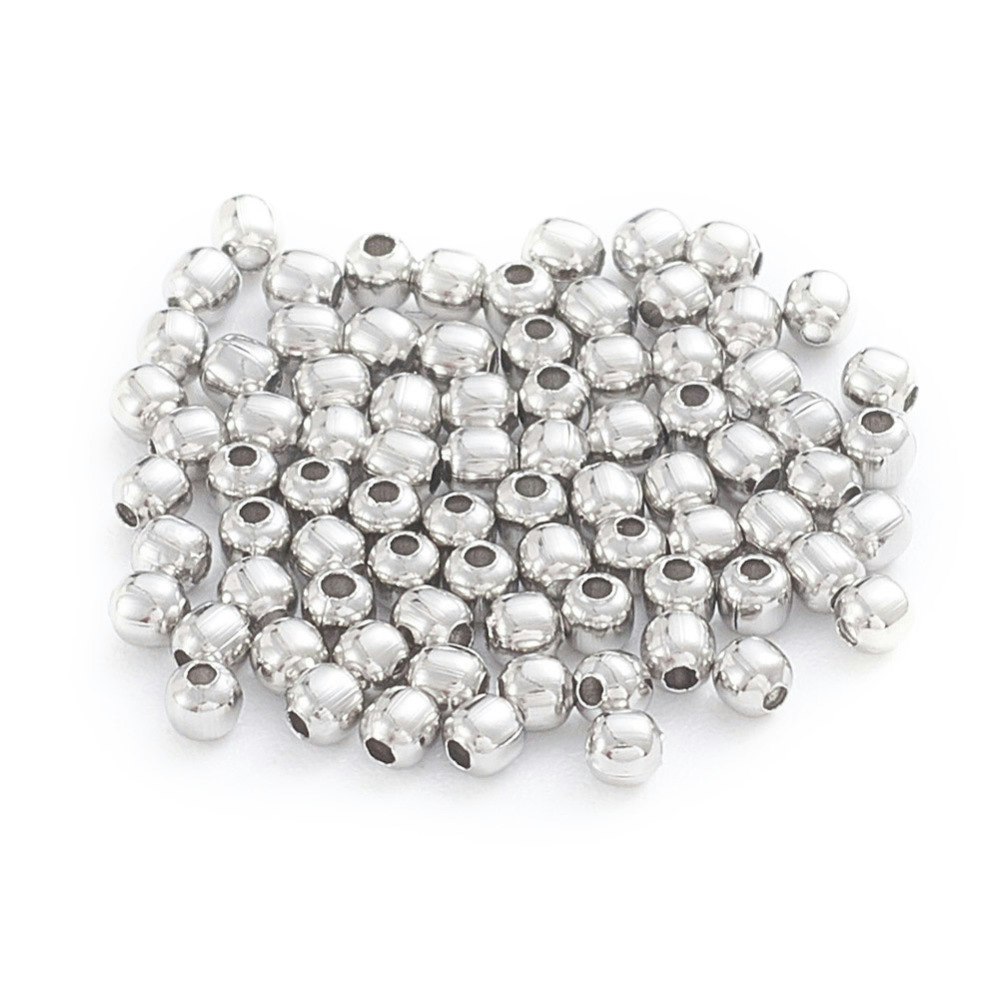 Kirurgiskt stål pärlor 3 mm, ca 500 st