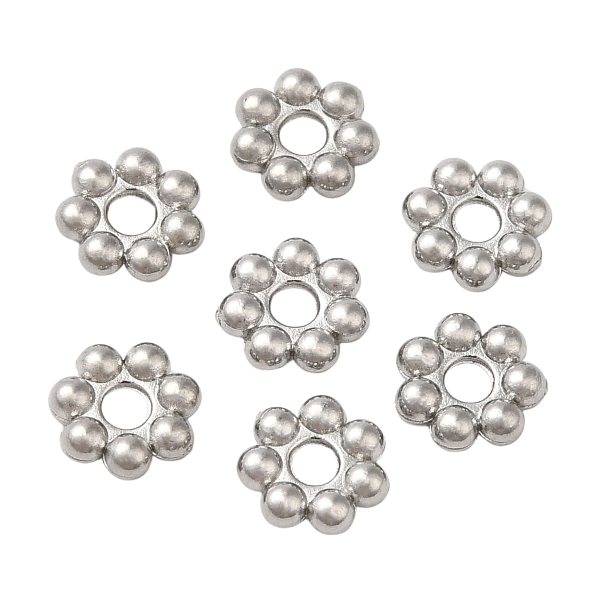 Rostfritt stål daisys 6 mm, ca 100 st