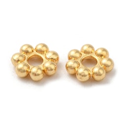 Guldfärgat rostfritt stål daisys 3 mm med 18k plätering, ca 100 st