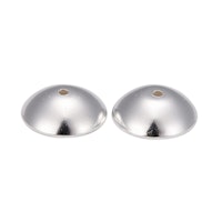 Silverfärgat rostfritt stål pärlhattar 4 mm, ca 50 st