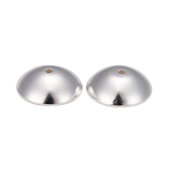Silverfärgat rostfritt stål pärlhattar 5 mm, ca 50 st