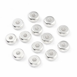 Silverfärgat rostfritt stål rondeller 5 mm, 50 st