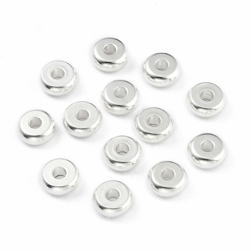 Silverfärgat rostfritt stål rondeller 6 mm, 50 st
