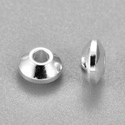 Silverfärgat rostfritt stål slipade rondeller 4 mm, ca 50 st