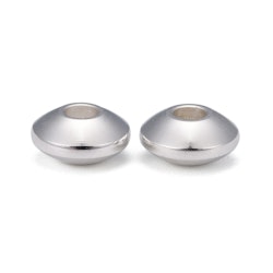 Silverfärgat rostfritt stål slipade rondeller 6 mm, ca 50 st
