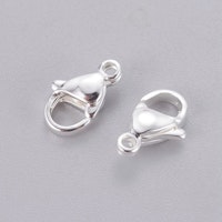 Silverfärgat rostfritt stål klolås 10 mm, ca 50 st