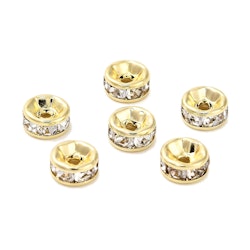 Guldfärgat kirurgiskt stål strassrondeller 5 mm med PVD plätering, 10 st