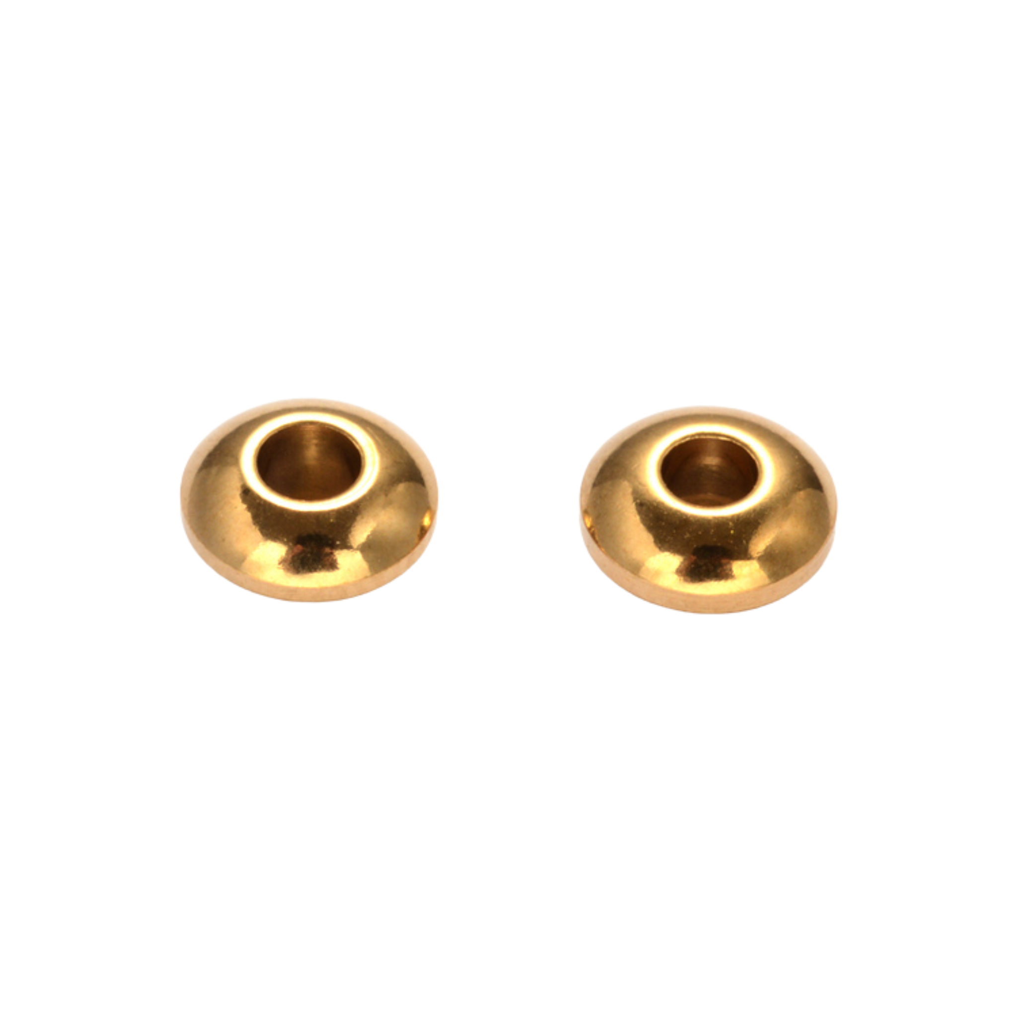 Guldfärgat rostfritt stål slipade rondeller 6 mm med PVD plätering, 100 st