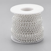 Silverfärgat rostfritt stål ärtlänk 2 mm, 1 m