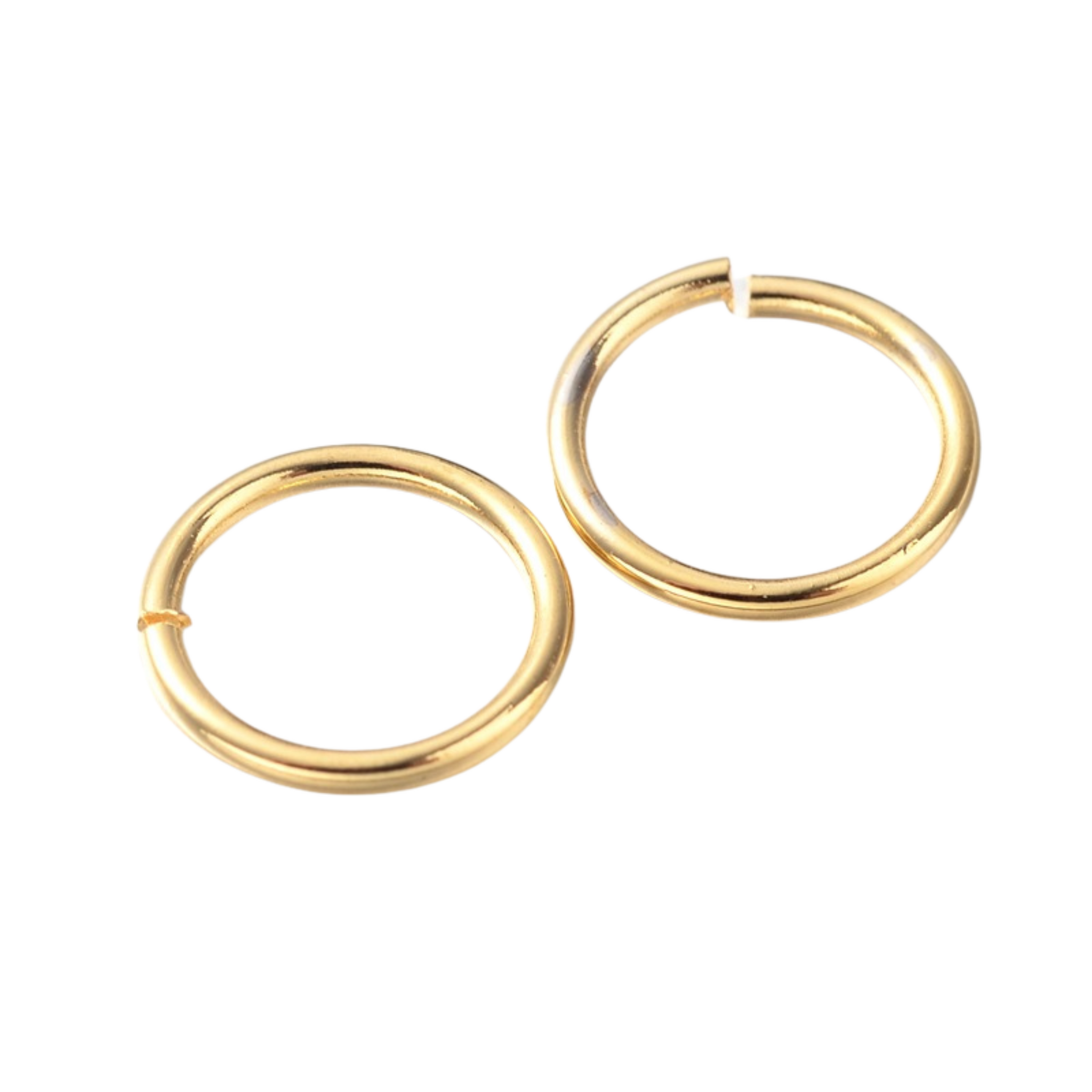 Guldfärgat rostfritt stål bindringar 8 mm med 18k plätering, ca 20 st
