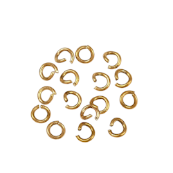 Guldfärgat rostfritt stål bindringar 8 mm med PVD plätering, ca 100 st