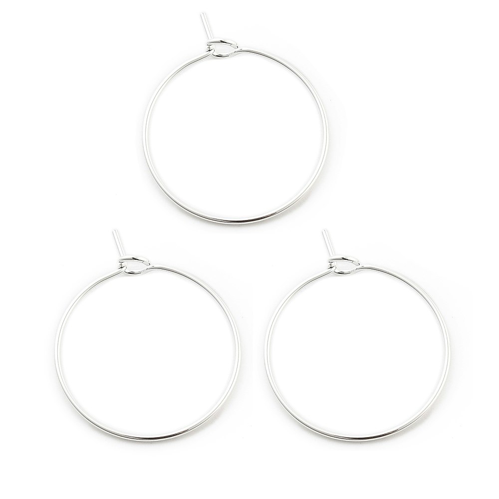 Kirurgiskt silverfärgat stål creoler 20 mm, 50 st