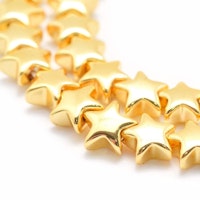 Guldfärgad hematit stjärnor 6 mm, 10 st