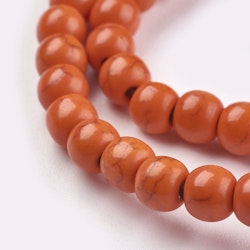 Howlite orange 8 mm, 1 sträng