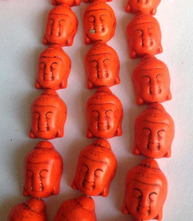 Howlite Buddha orange, 1 st