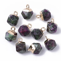 Guldfärgad facetterad berlock Ruby Zoisite, st