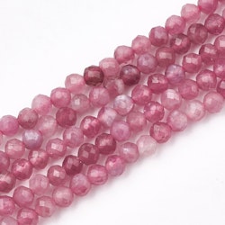 Facetterad turmalin rosa 3 mm, 1 sträng