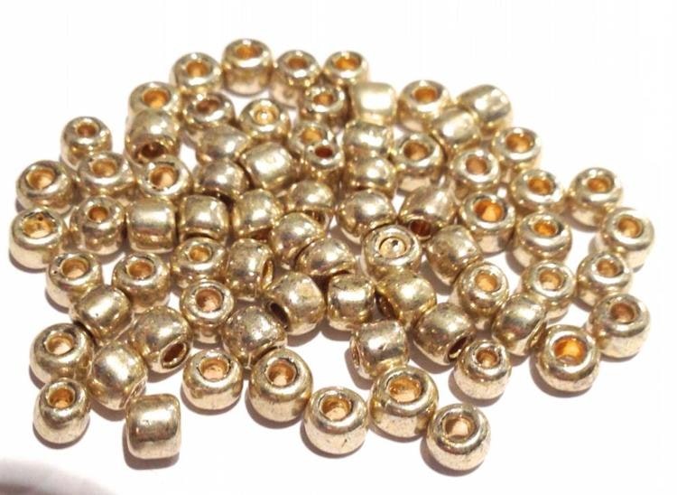 Seed beads 4 mm guld, ca 150 st