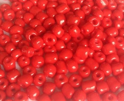 Seed beads 4 mm röd/orange, ca 150 st