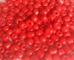 Seed beads 4 mm orange/röda, ca 2500 st