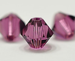 Swarovski 4 mm bicone mörklila, 1 st