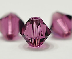 Swarovski 6 mm bicone mörklila, 1 st