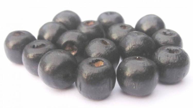 Träpärlor 6-7 mm svarta, ca 500 st