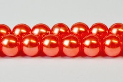 Vaxade glaspärlor 4 mm orange, 1 sträng