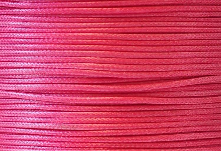 Vaxad bomullstråd 0.5 mm cerise, 10 m