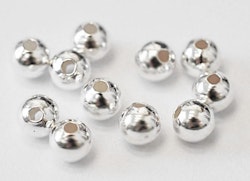 Sterling silver pärlor 4 mm, 10 st