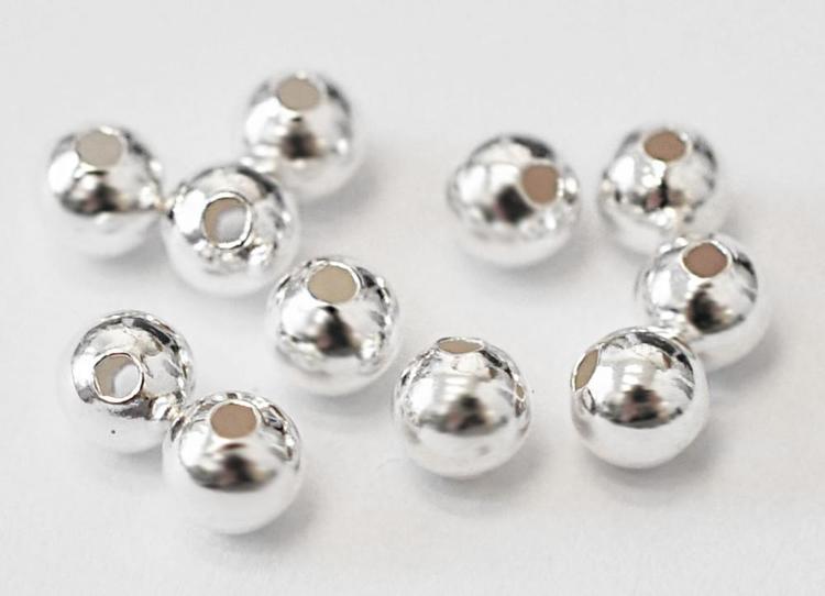 Sterling silver pärlor 6 mm, 10 st