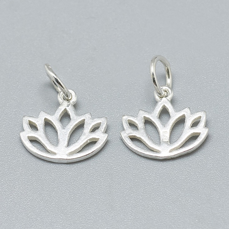 Sterling silver tunn berlock lotus, 1 st