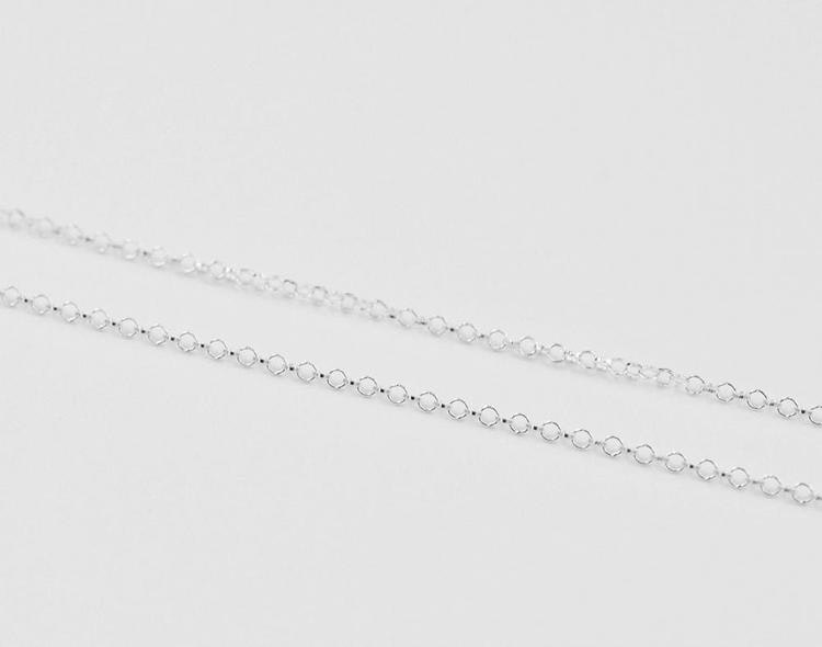 Sterling silver ärtlänk 1.7 mm med lås, 78 cm, 1 st