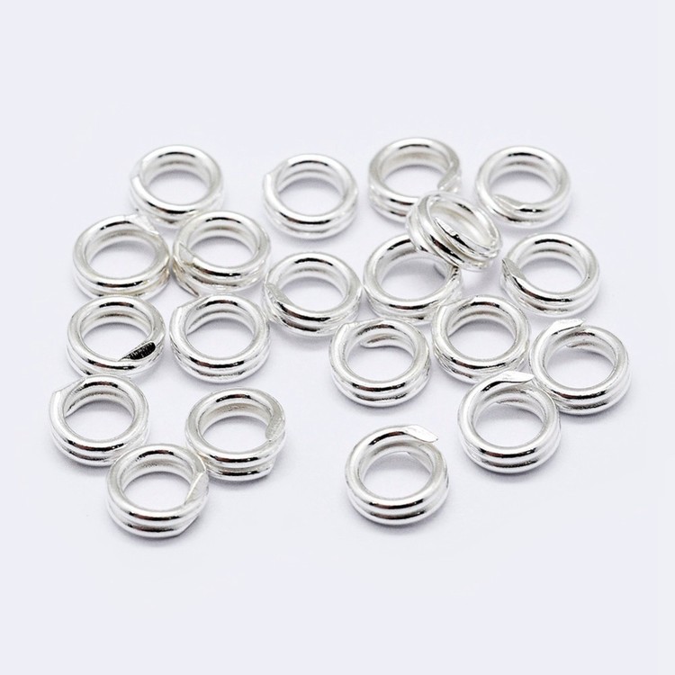 Sterling silver dubbelring 6 mm, 1 st