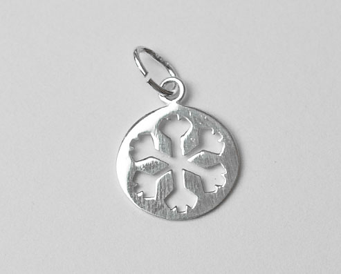 Sterling silver berlock snöflinga, 1 st